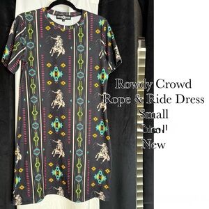 Black and Multicolor Midi Dress